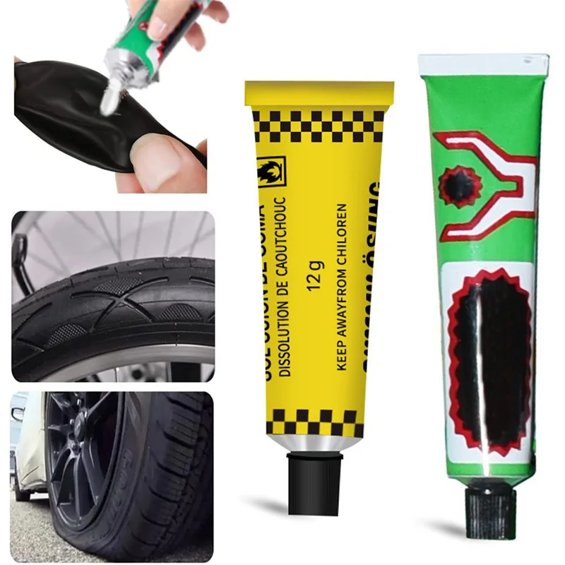 

Tire Tyre Repairing Glue Car Motorcycle Bicycle Wheel Repairing Inner Tube Puncture Rubber Glue Tools Auto Accessories 12g/20ml