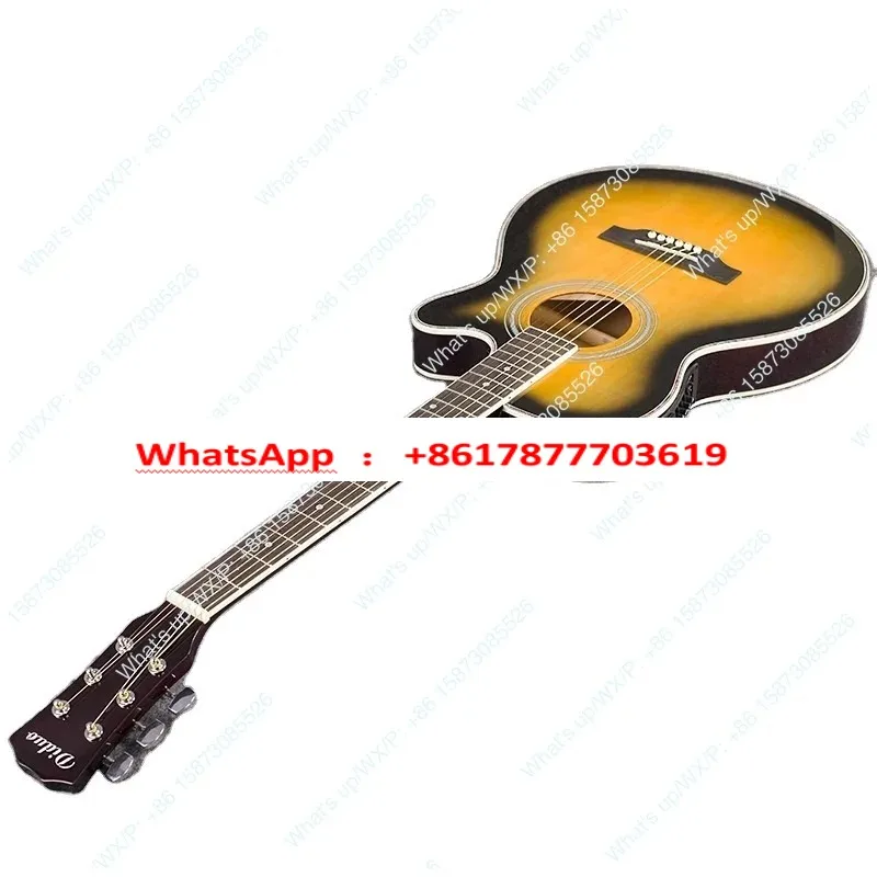 Thin Wire Electric Guitar Yellow Burst Color 40 Inches