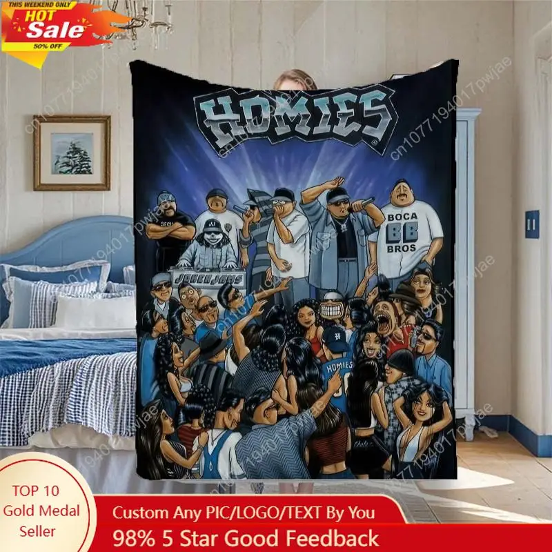 

Homies David Gonzales Patterned Fleece Blanket Polyester Soft for Sofas Chairs And Couch Covers Custom Blankets