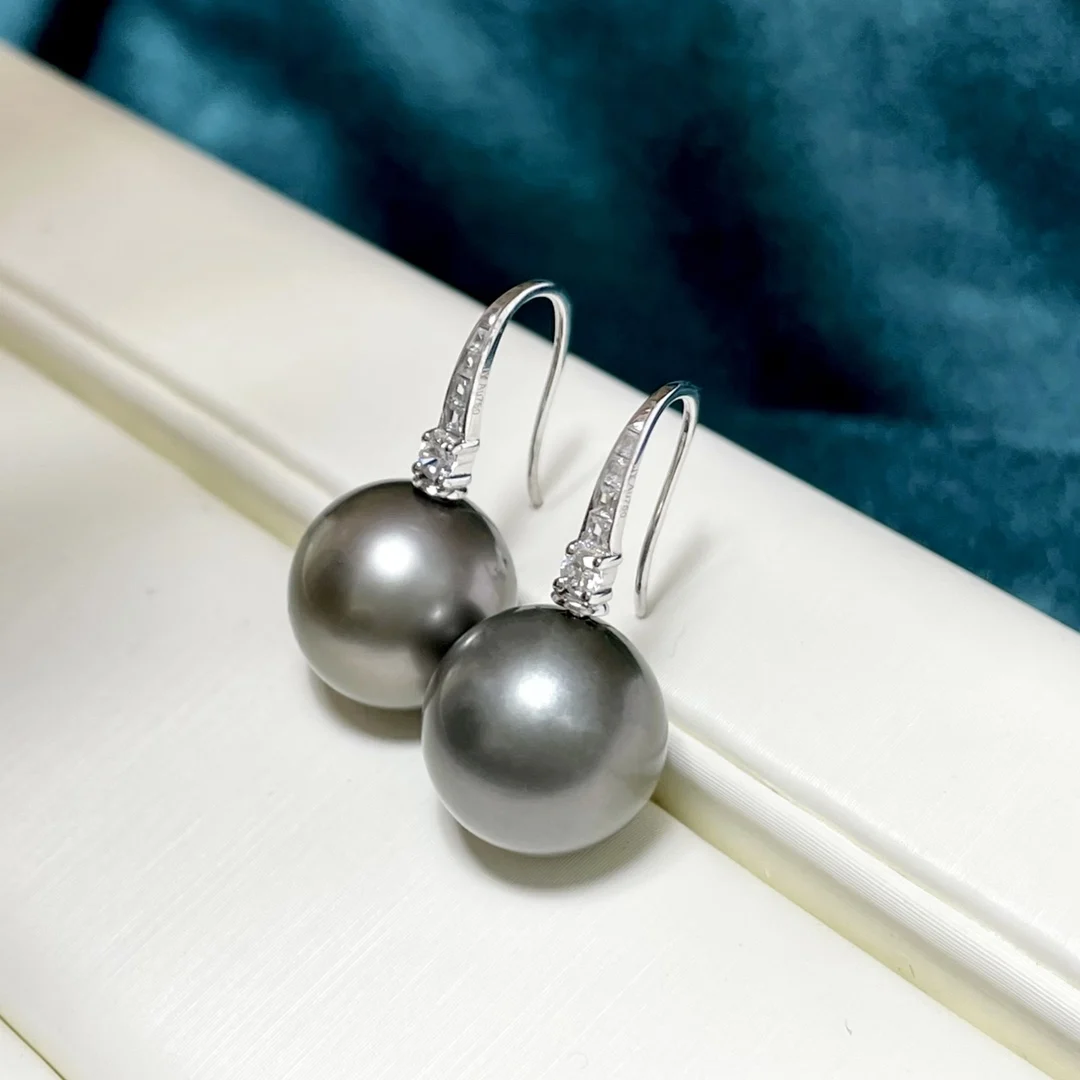 Semi-finished ear stud earring accessories Latest Designs 18K White Gold Earrings Mountings with  Southsea White Pearls