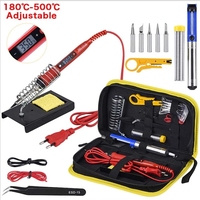 JCD soldering iron kit 80W adjustable temperature LCD 220V 110V welding tool soldering iron head soldering iron bracket