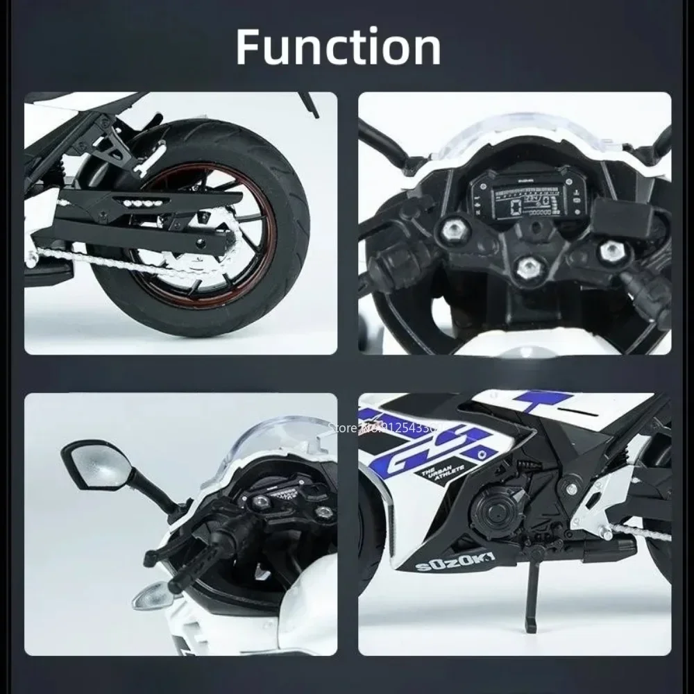 1/12 SUZUKI GSX-250SR Motorcycle Model Toys Alloy Diecast Racing Motor with Sound Light Scale Model Motorcycle Kids Toy Gifts