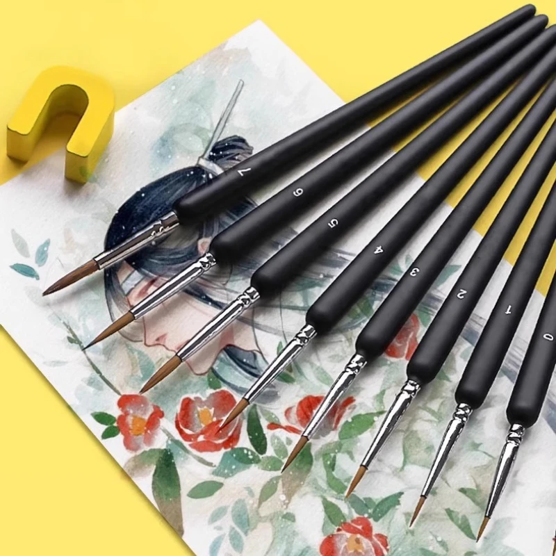 Миниатюрная ручка Borrence с крючком, художественные кисти для рисования, 4/5/8/10/11 шт., гуашь, акриловые акварельные масляные краски, художники, ручная роспись