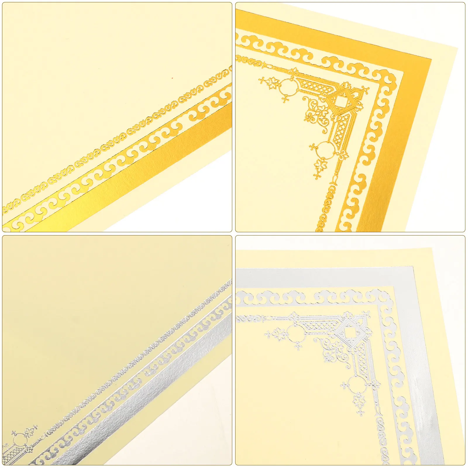 

Best Seller 8Pcs A4 Blank Certificate Papers,Gold/Silver Foil Border Honor/Diploma Sheets (4 Gold + 4 Silver) for School/Office
