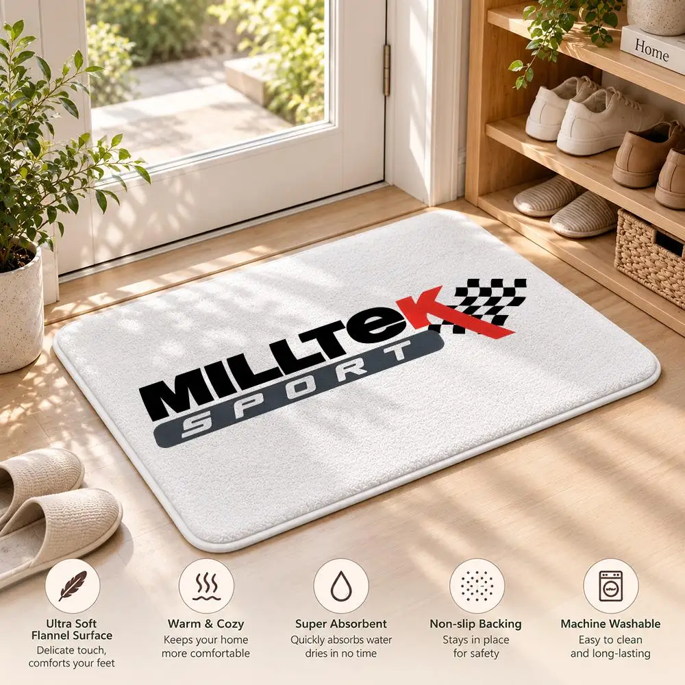 M-MILLTEK Exhaust Modification Floor Mat Flannel Rug Soft Non Slip Door Mat For Bathroom Bedroom Kitchen Living Room Home Decor