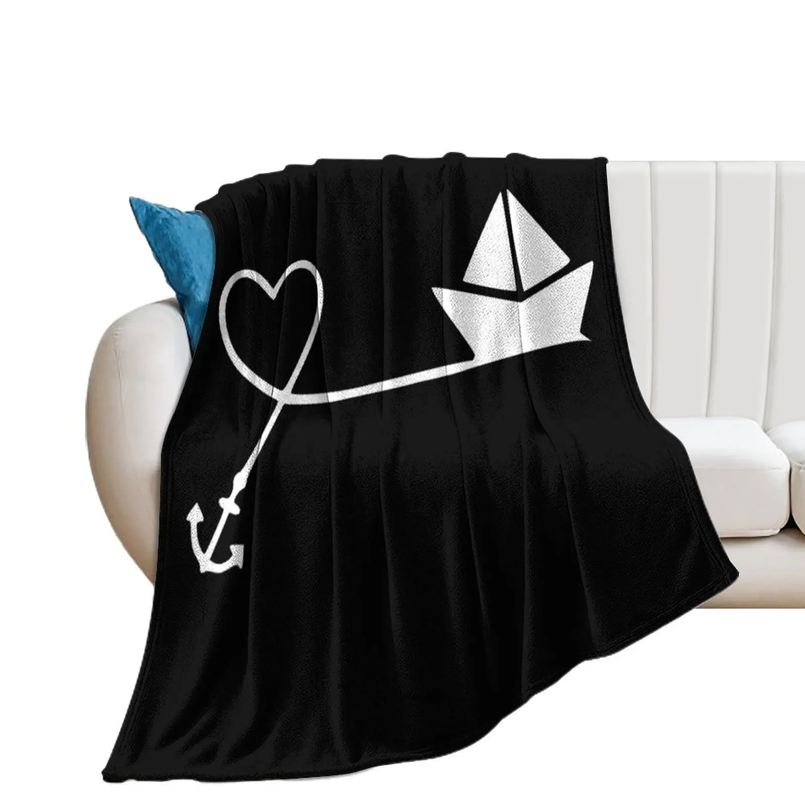 

heart anchor boat Throw Blanket Hair Personalized Gift Picnic Blankets