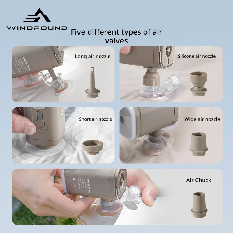 Portable Electric Air Pump Multi-functional Inflation/deflation Pump with LED Light Suitable for Camping Mattresses Tents
