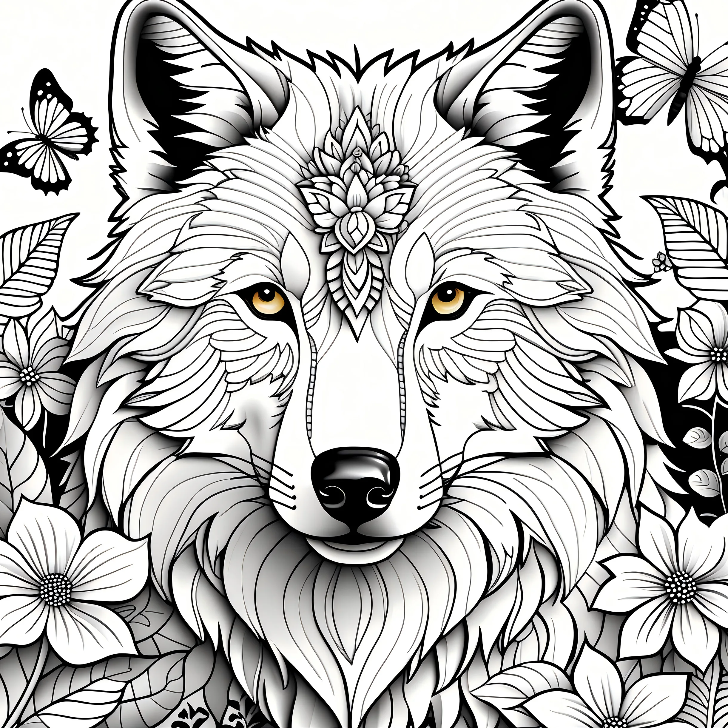 Wolf Pack Malbuch für Erwachsene – 20 Seiten mit detaillierten Prairie Wolves, Malbuch zur therapeutischen Kunsttherapie – Detail 8