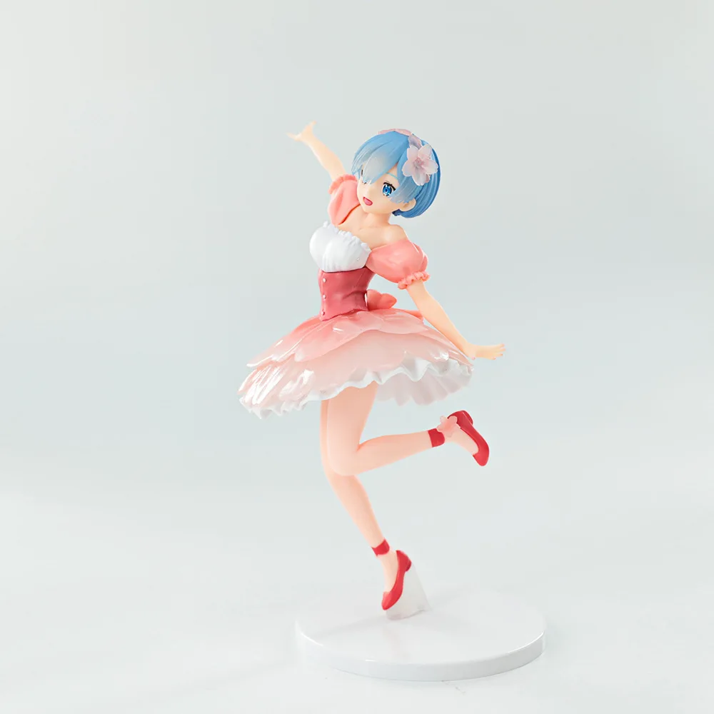 23cm anime figura re: vida em um mundo diferente de zero rem flores de cerejeira modelo de brinquedo coleção pvc ornamentos de mesa