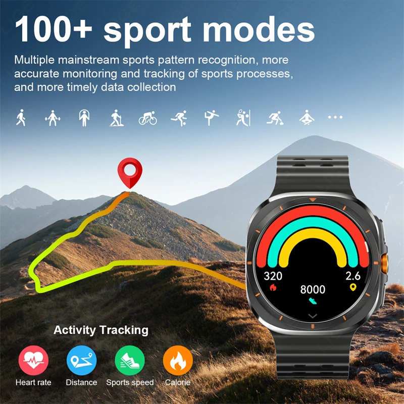 LIEG Men Smart Watch 7 Ultra AMOLED Screen Multi-Function Sports Fitness Tracker Health Women Smart watch Men For Samsung 2024