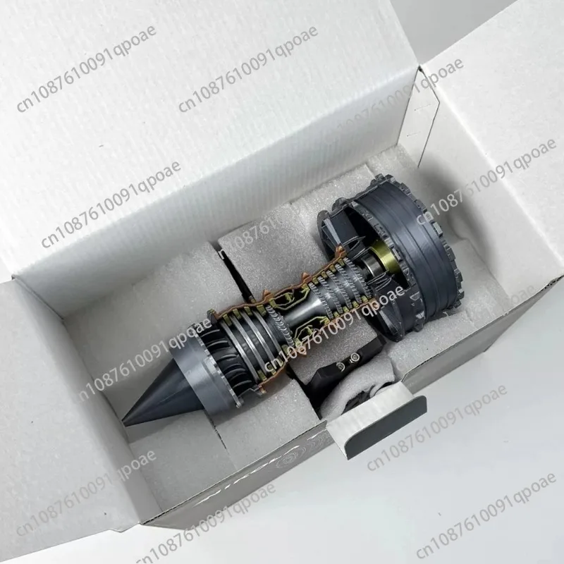 25cm Turbofan Engine Model Kit, Aircraft Jet Engine with Movable Fan, Airplane Engine Replica