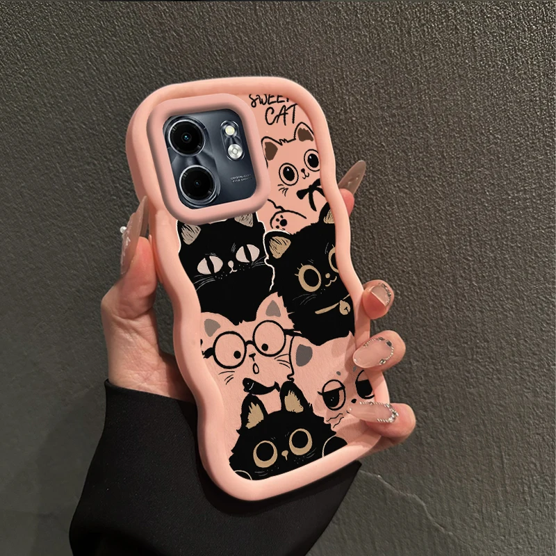 Smart 9 Sei gatti Forma ondulata Cassa Del Telefono Del Silicone Per Infinix Smart 9 8 8Pro 8HD 7 7HD 7Plus 6 5 5Pro GO Hot 50i copertura