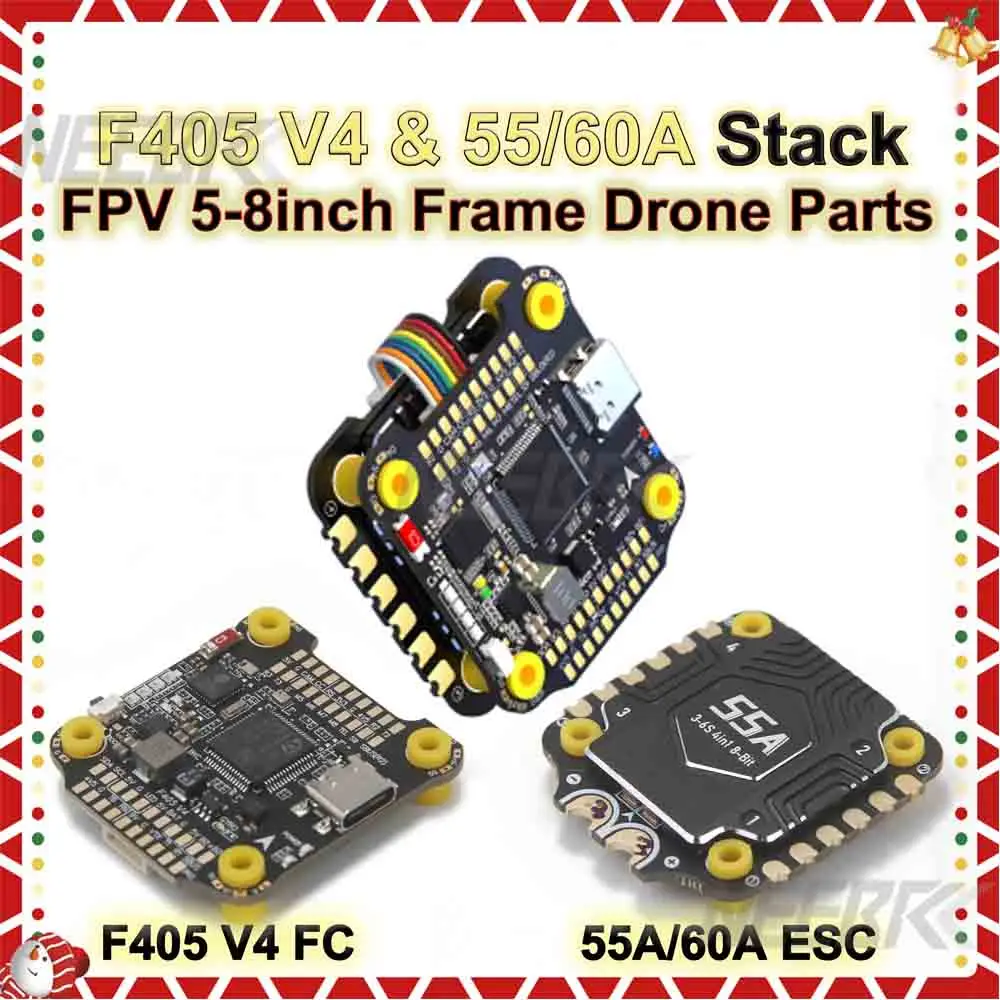 F405 V4 F4 Stack Flight Controller BLS 4-in-1 55A 60A ESC 3-6S 30x30 RC INAV Betaflight Bluetooth FPV 5-8inch Drone DIY Kit