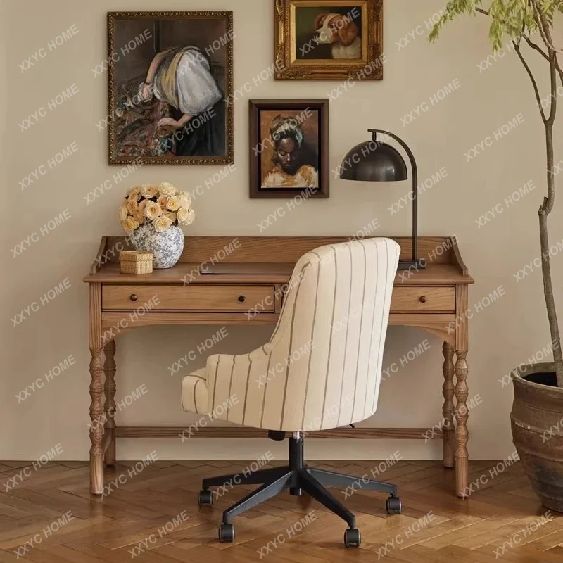 

retro cream desk dressing table bedroom dressing table solid wood FT