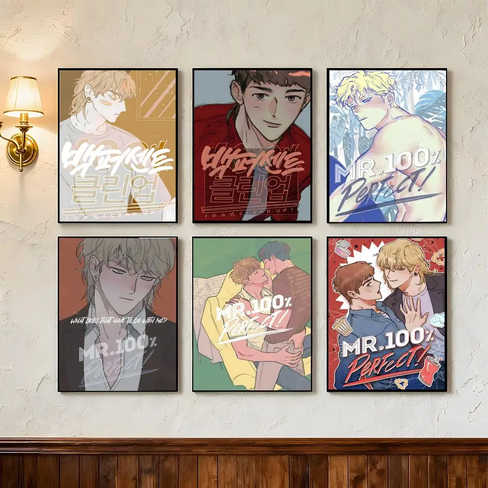 Anime 100% Clean Up Poster Wall Art Poster Prints Home Wall Decor Gift for Living Room, Bedroom Bar & Parlor
