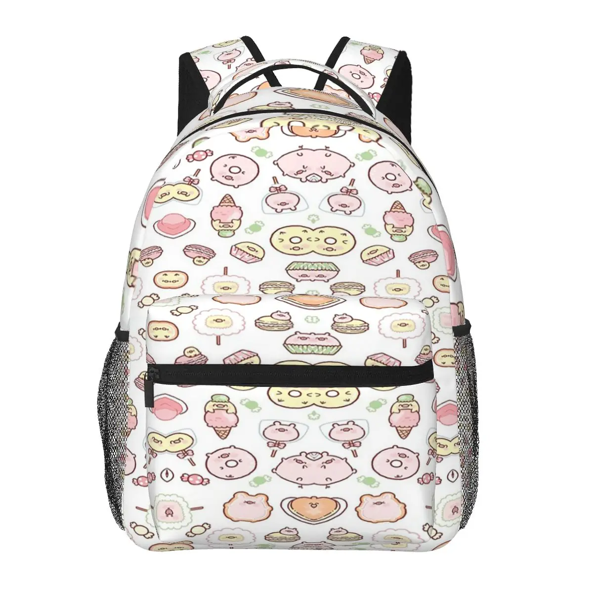 Doces Padrão Mochilas Escolares para Meninos e Meninas, Estudantes Bookbag, Mochila De Viagem Dos Desenhos Animados, Bolsa De Ombro, Grande Capacidade