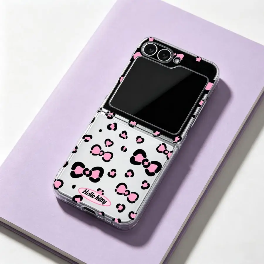 Phone Cover Case for Samsung Galaxy Z Flip 7 6 5 4 3 Z Fold 7 6 5 4 3 Sanrio Hello Kitty Bow