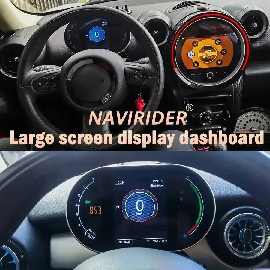 أداة LCD جديدة للسيارة لسيارات Bmw Mini R56 R60 2007-2018 أداة عداد السرعة ترقية لوحة أدوات شاشة كبيرة ذكية