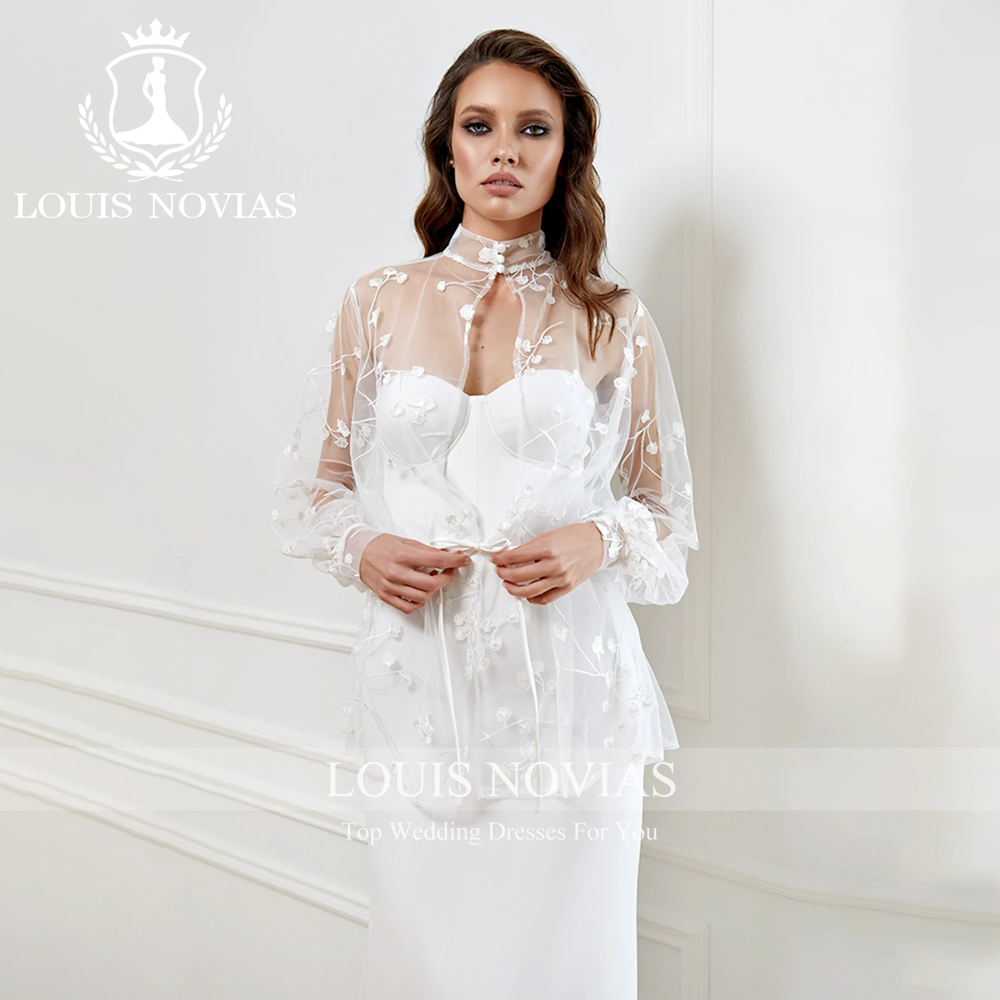 LOUIS NOVIAS vestido De Novia De sirena con chaqueta Sexy De ensueño sin tirantes drapeado cepillo tren vestido De Novia elástico Vestidos De Novia