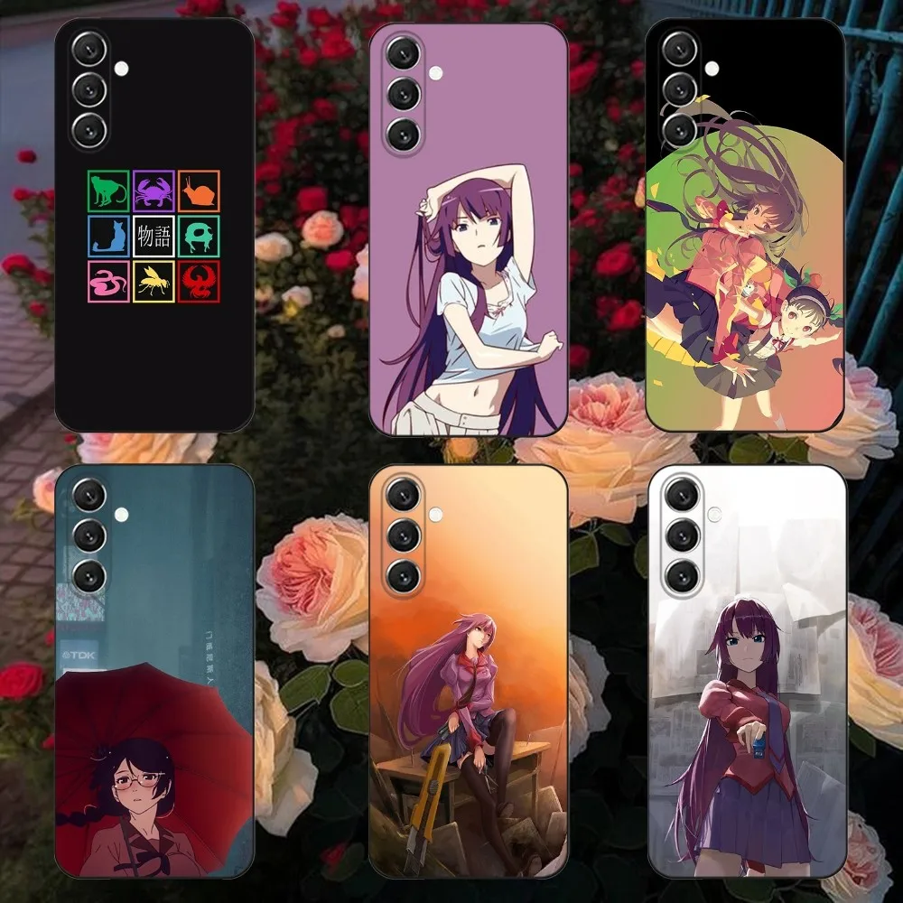 

monogatari series Phone Case For Samsung Galaxy A13,A21s,A22,A31,A32,A52,A53,A71,A80,A91 Soft Black Shell