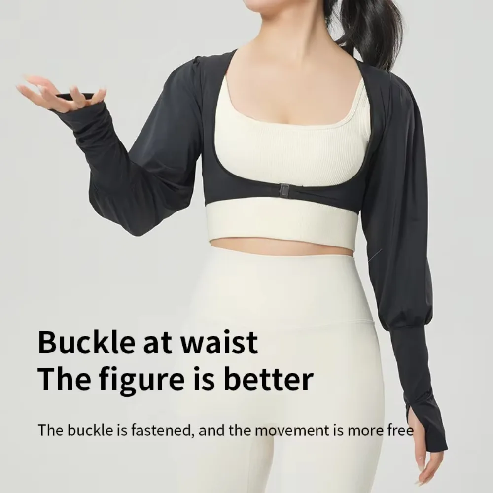 Nuovo Sciarpa/Top Sportivo da Donna in Seta Ghiaccio con Fori per le Dita, Anti-UV, Traspirante, Rinfrescante, Slim, a Maniche Lunghe