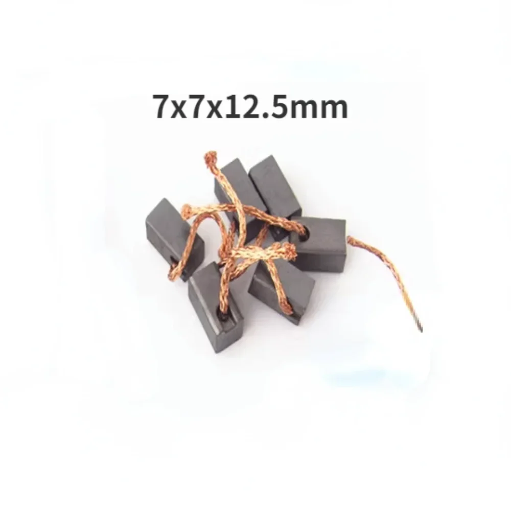 

10PCS 7*7*12.5mm Car Heater Blower Carbon Brushes Wire Leads Generator Generic Electric Motor Brush Replacement
