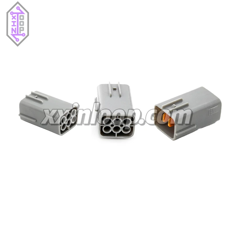 

6195-0024 6-Position Sealed Automotive Connector Housing Inline 2.3mm Pitch PA6T Dark Gray Wire-to-Wire Free-Hanging