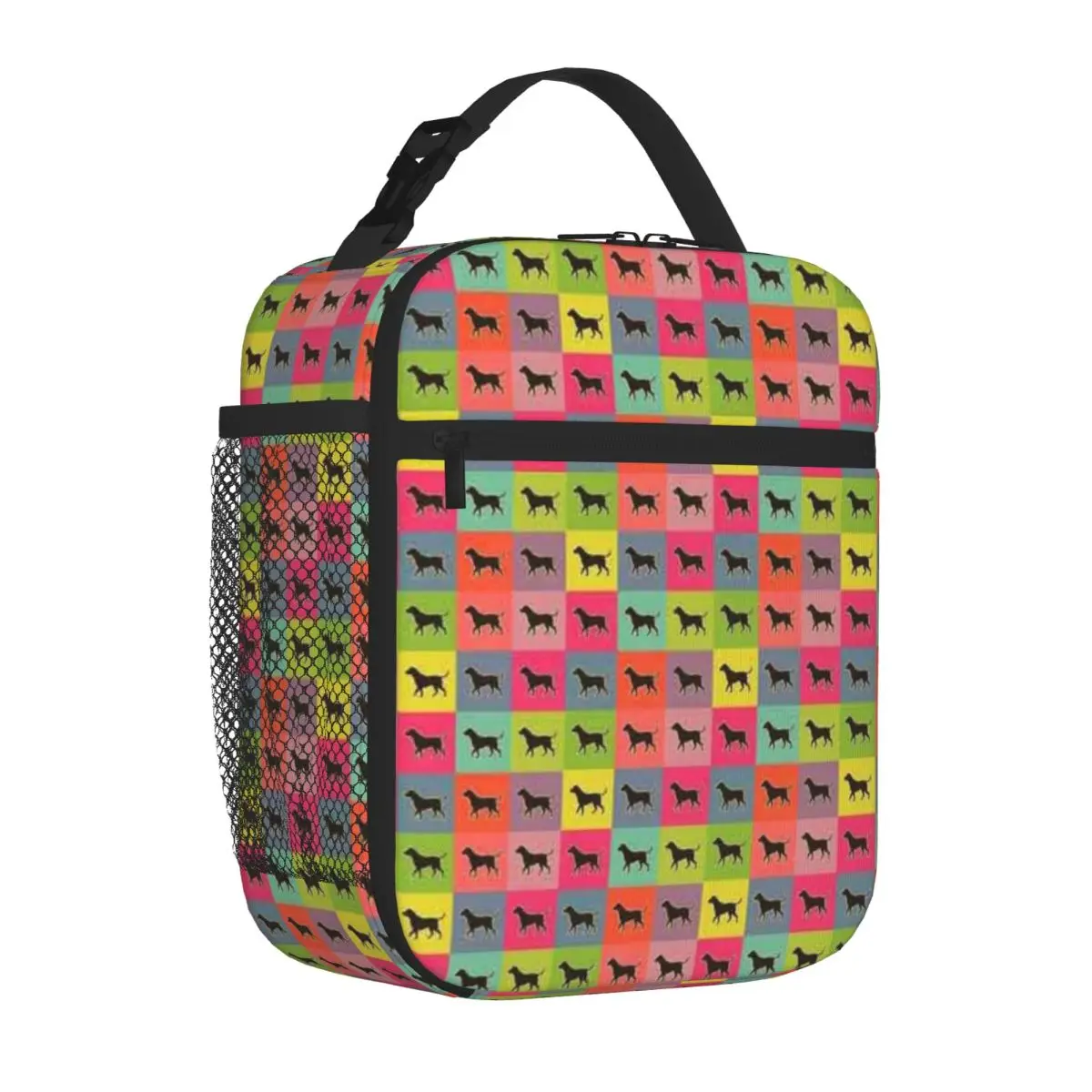 Bestselling Colorful Patchwork Dogs Abstract Durable Lunch Bag Middle School Lunch Bag