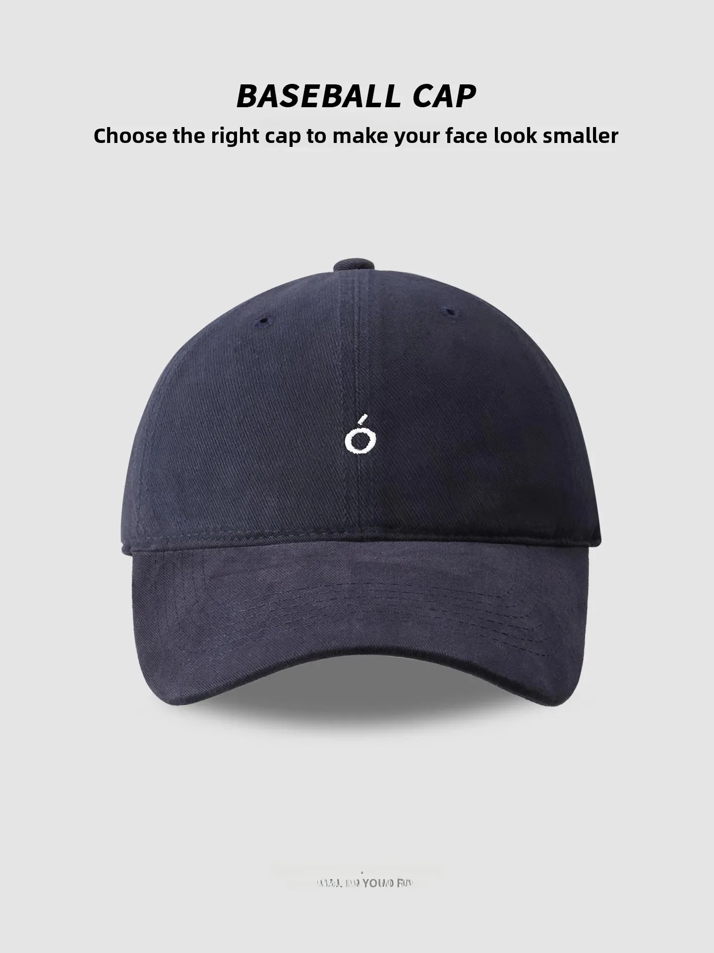 Korean Style Embroidered Simple Baseball Cap Women's Large Deep Wide Brim Hard Top Big Head Circumference Face Slimming Duckb...