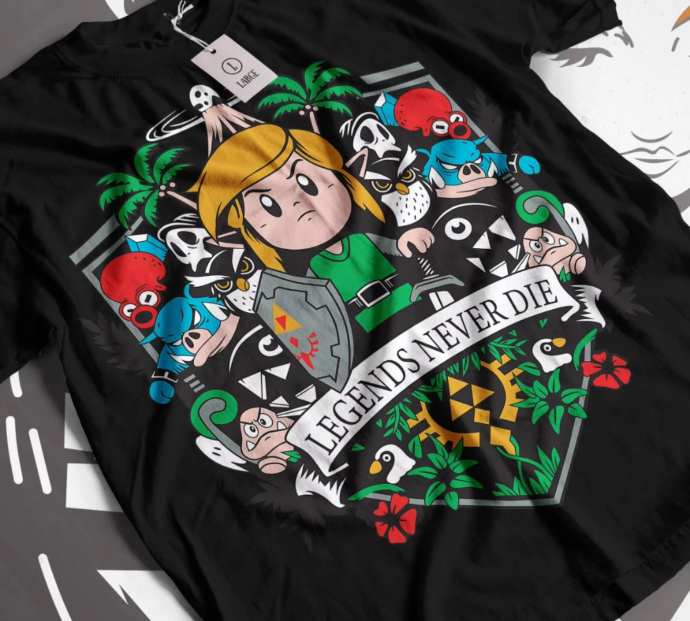 2026 The Legend of Zelda Link T-shirt Legends Never Die Graphic Tee Family Matching Cotton Short Sleeve Game Fans Top