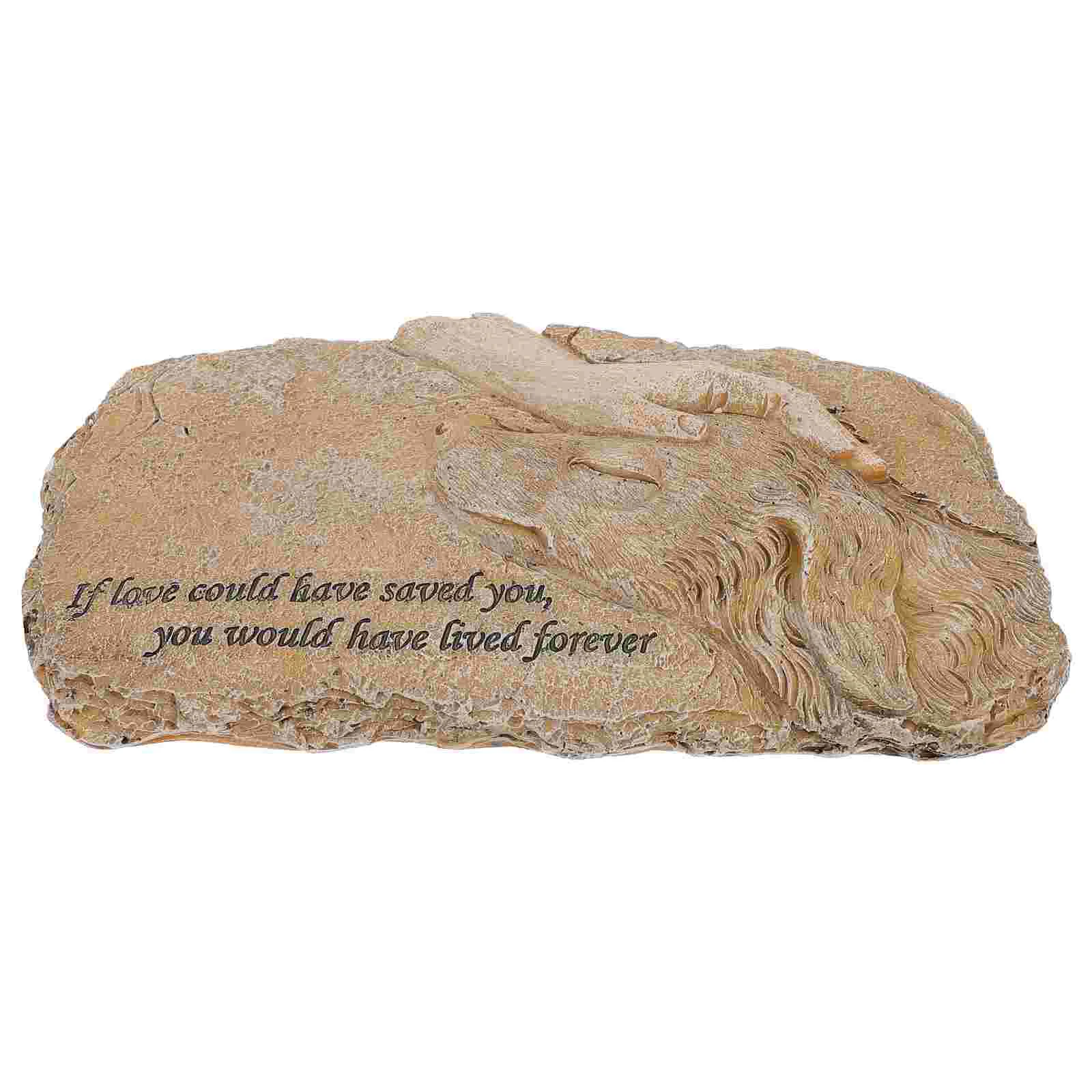 

Pet Memorial Gravestone Pets Resin Sculpture Garden Statue Commemorate Figurine Dog Marker Tribute