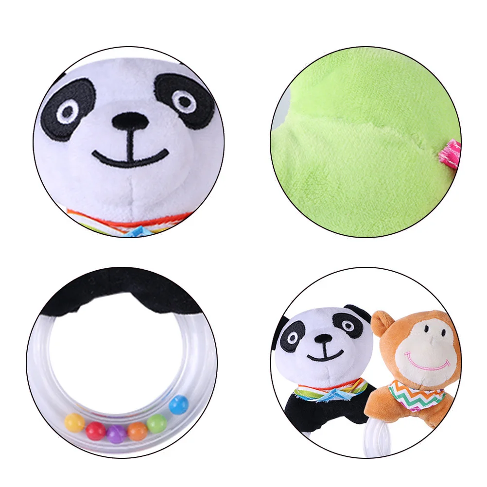 Mão vara bebê dos desenhos animados animal mordedor anel brinquedos para bebês