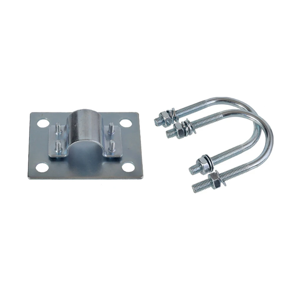Pole Adapter Roof Mount RV Installation Silver Mounting Clamp Aluminum Stainless Steel Double U Retractable Design
