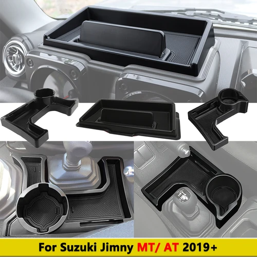 Soporte para teléfono para salpicadero de consola central, caja de almacenamiento de cambio de marchas para Suzuki Jimny JB64 JB74 4WD MT AT 2019-2024, accesorios para coches
