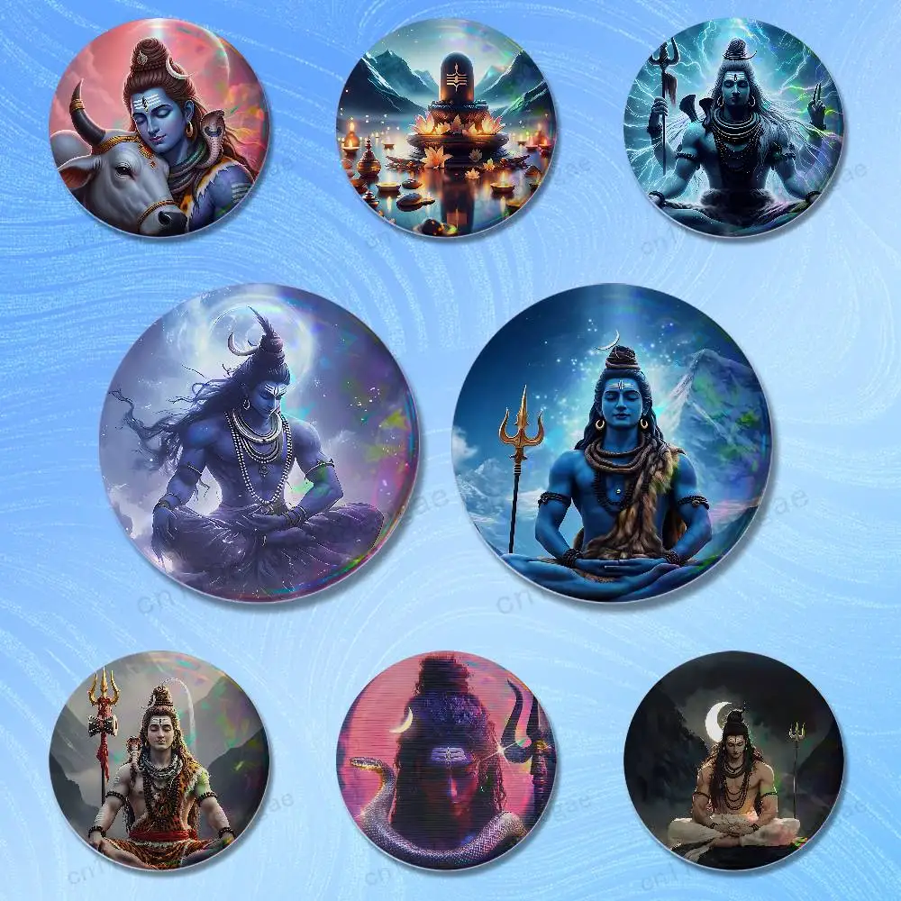 

India Art Lord Shivasjpg Badges 25 32 44 58 75 mm Brooch Fashion Jewelry Decor Clothes Hat Accessories Badge Lover Gifts
