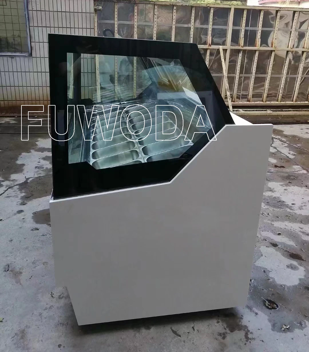 with 12 Trays High Quality Stainless Steel Ice Cream Cake Chiller Ice Cream Display Cake Showcase