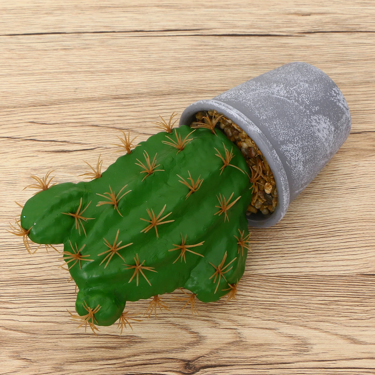 

Creative 3D Simulation Cactus Potted Artificial Plants Cute Tropical Decor For Home Office Desktop Gift Frog Shaped Pot Included