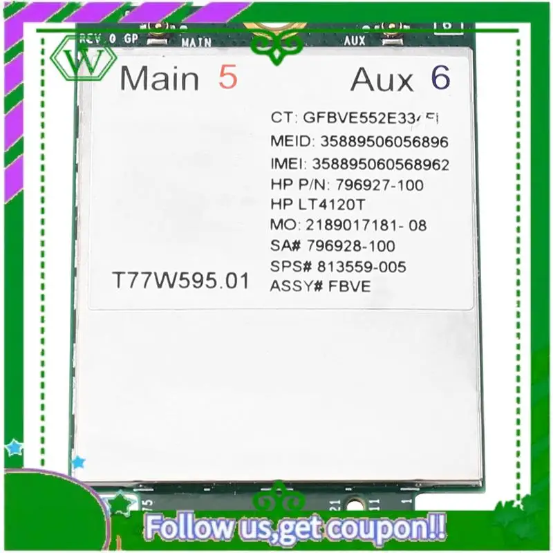

ABIK-T77W595 4G LTE Card Module LT4120 796928-001 MDM9625 For HP Probook/Elitebook 820 840 850 G2 G3 4G Module Network Card