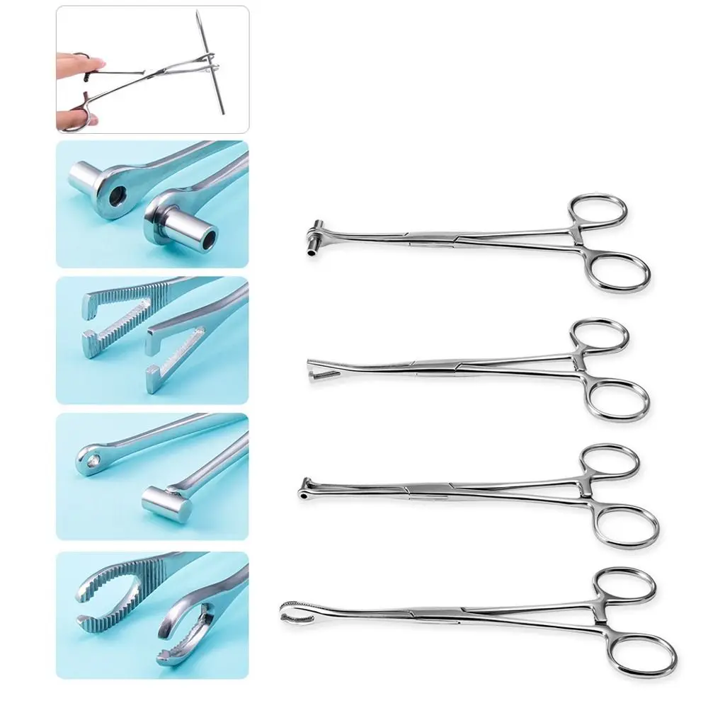 Puncture Tool Body Piercing Stainless Steel Piercing Clamp Open Triangle Forceps Body Jewelry Tool Disposable Professional Tool