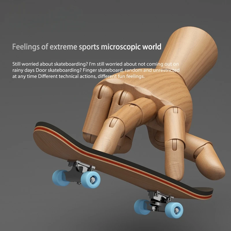 1 set di skateboard da dito professionale a cinque strati con cuscinetto in legno di acero ruota in lega con punta delle dita posto di skateboard oscillante