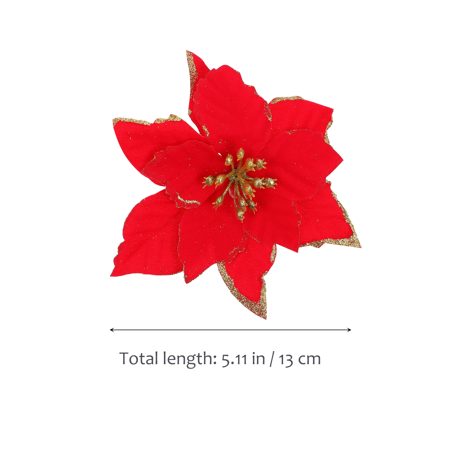 

24Pcs Christmas Decoration Glitter Artificial Flowers Large Fake Flowers for Tree Wreath Party Supplies Xmas Table Setting