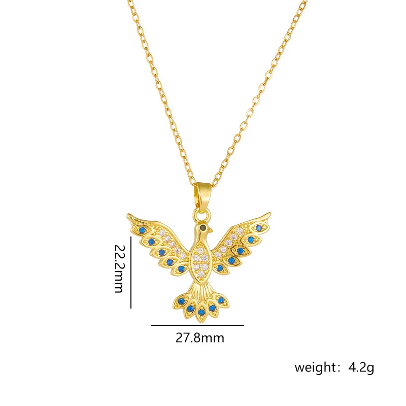 8pcs/set Fashion Bird Wings Pendant Necklaces For Women Light Luxury Gold Plated Clavicle Chain Necklace Party Jewelry