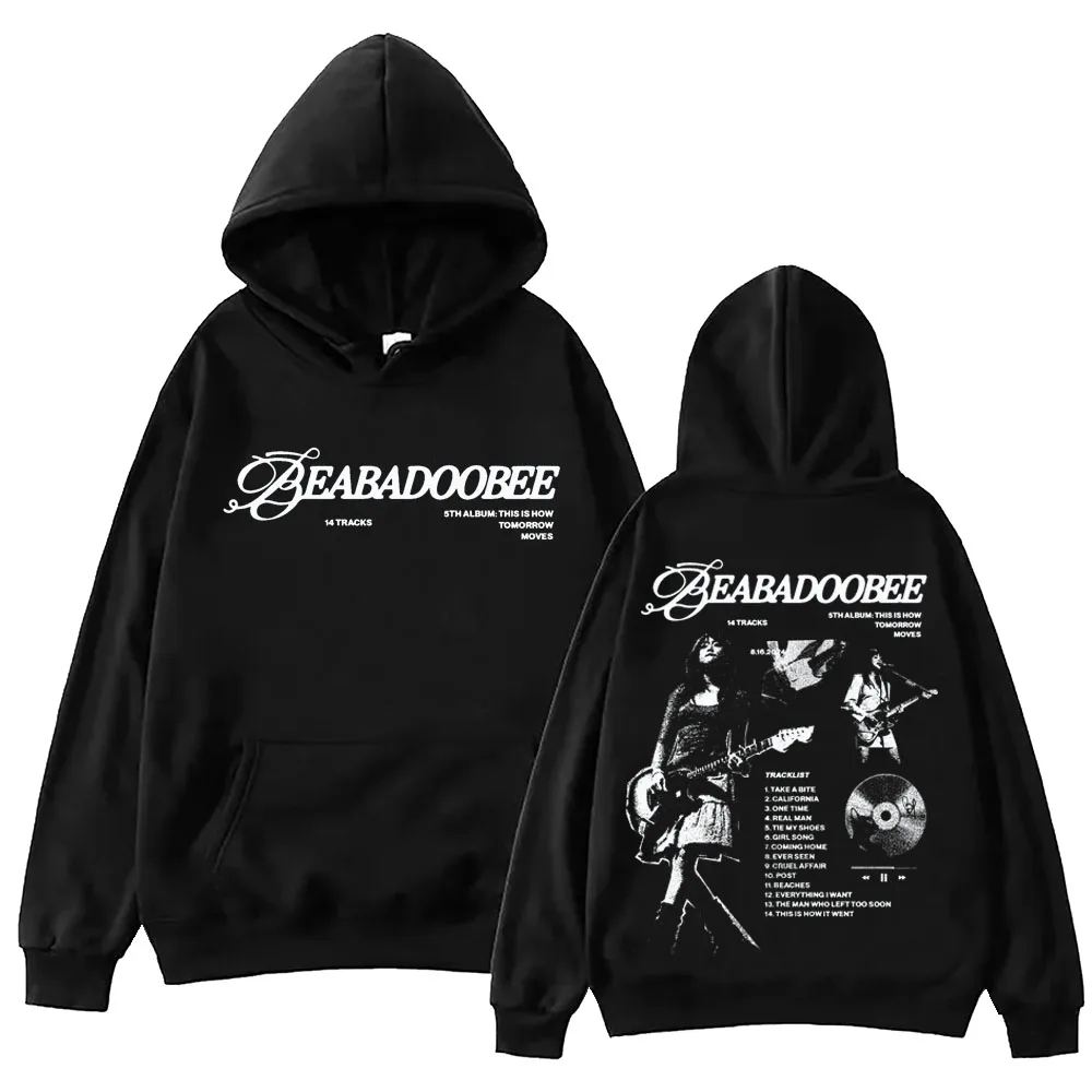 هوديي Beabadoobee Tour 2025، أزياء Harajuku Hip-hop لكل من الرجال والنساء، بلوفر كلاسيكي مطبوع من القطن الخالص بنسبة 100%