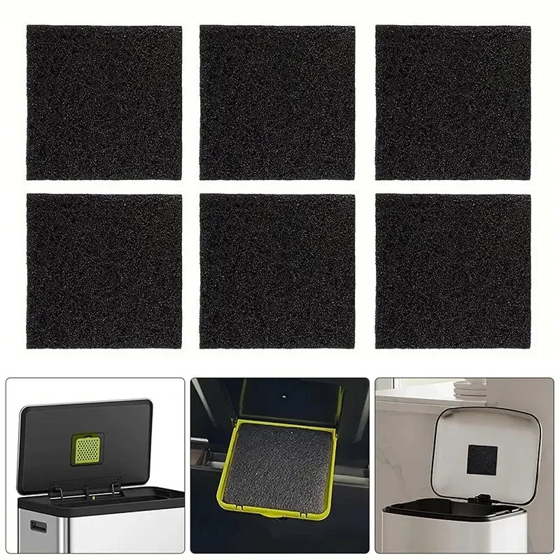 [New] 5/10/20/50/100Pcs Odor Filter Sponge Activated Charcoal Adhesive Eliminator Trash Deodorizing Adsorption Filter Element