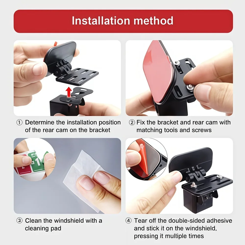 1/4 Stück Universelle Rückfahrkamera-Halterung für Armaturenbrett Rückspiegelhalterung Backup-Kamera-Halterung Rückfahrkamera-Halter – Detail 6