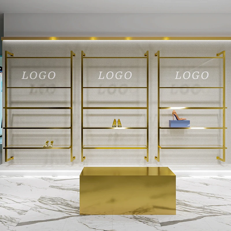 

Полка для обуви, витрина для обуви, настенная подвеска из нержавеющей стали, титана, магазина одежды, сумка для обуви, витрина для украшений ювелирных изделий