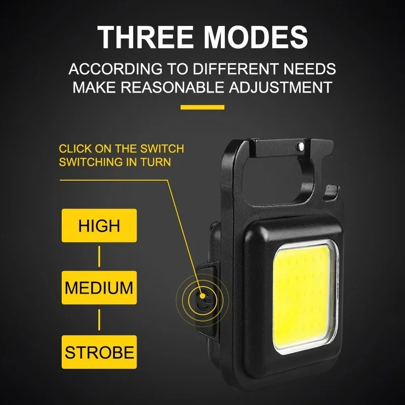 1/2/3pcs 800LM Mini LED Keychain Light Mutifuction Portable USB Rechargeable Pocket Work Light Outdoor Camping Fishing Lantern image 3