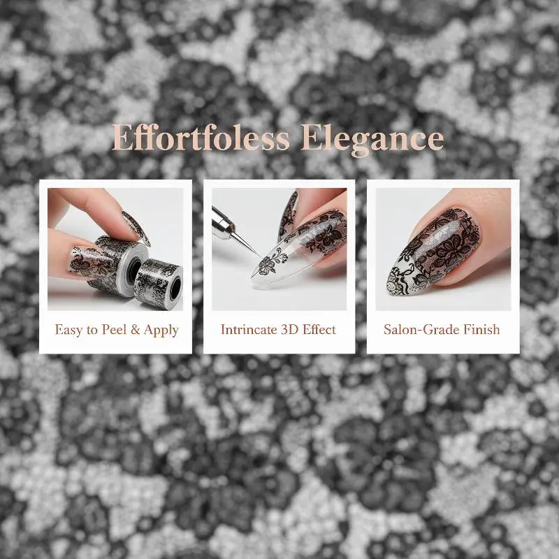 10 Rolls Sexy Lace Flower Nail Foils For Transfer Paper Sliders Floral Stickers Nail Art Decorations Manicure Decals