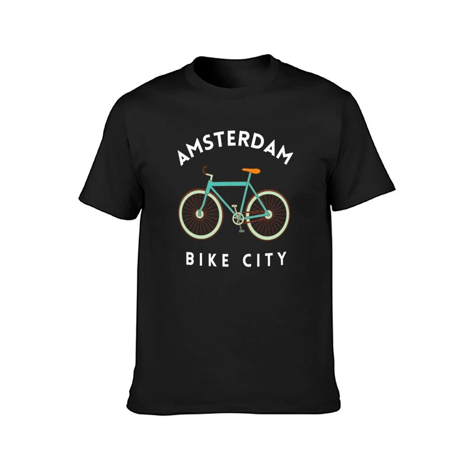 Amsterdam Bike City T-Shirt Aesthetic clothing anime clothes plus size tops plain Short sleeve tee men