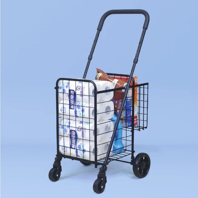 Household Shopping Cart with Wheels, Can Load 40KG, Foldable Stall Trolley For Groceries